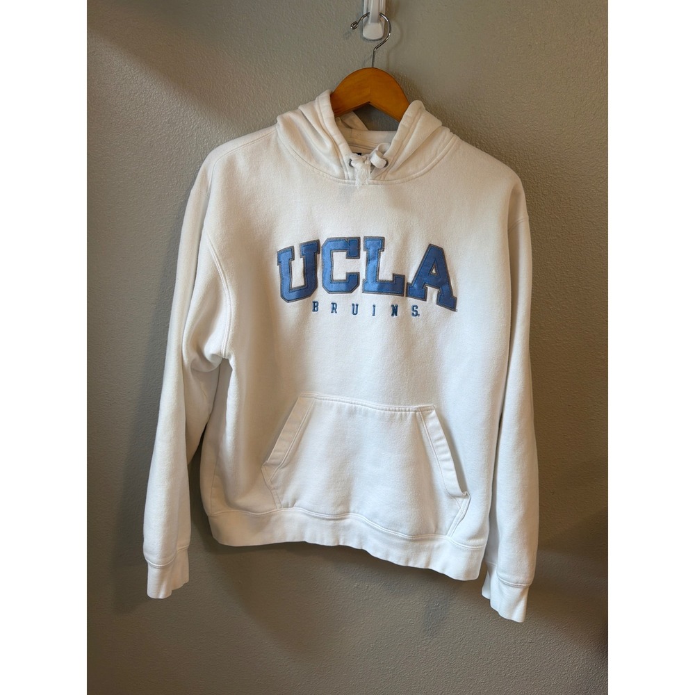 Gear for Sports UCLA Bruins Hoodie Unisex Large White Blue Applique‎ Sweatshirt